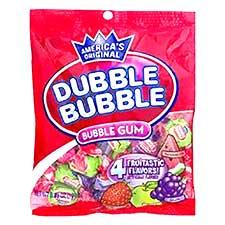 Dubble Bubble 4 Flavor Twist Bubble Gum 6.35oz Bag 