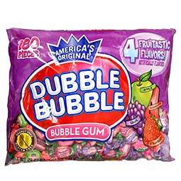 Dubble Bubble 4 Flavor Twist Bubble Gum 180ct Bag 