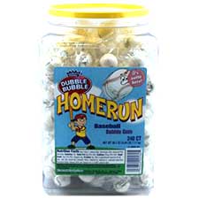Dubble Bubble Home Run Baseball Bubble Gum 240ct Tub 