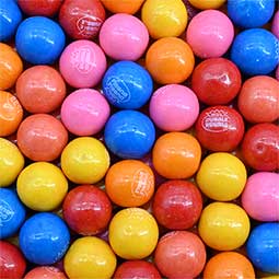 Dubble Bubble Three Quarter Inch Rainbow of Flavors Gumballs 1 Lb 