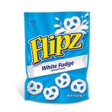 Flipz White Fudge Covered Pretzels 7.5oz Peg Bag 