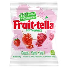 Fruit Tella Gummies Strawberry Raspberry 3.2oz Bag 