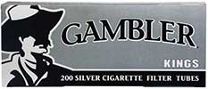 Gambler Cigarette Tubes Silver King Size 200ct Box 