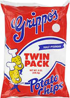 Grippos Plain Potato Chips Twin Pack 8oz Bags 6ct 