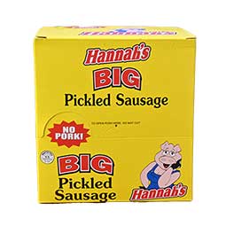 Hannahs Big Pickled Sausage No Pork 20ct Box 