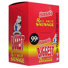 Hannahs Biggest Red Hot Sausage 24ct Box 