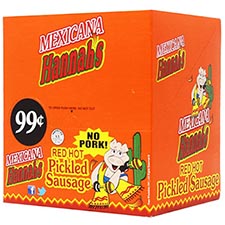 Hannahs Mexicana Red Hot Sausage No Pork 20ct Box 