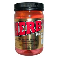 Herbs Pickled Red Eggs Quart Jar 