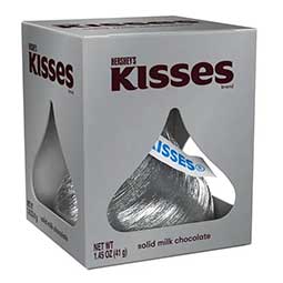 Hersheys Valentines Kisses Solid Milk Chocolate 1.45oz Box 
