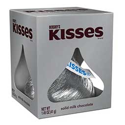 Hersheys Valentines Kisses Solid Milk Chocolate 1.45oz Box 