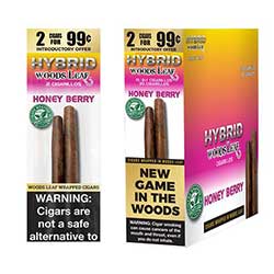 Hybrid Woods Leaf Cigarillos Honey Berry 15 Packs of 2 