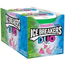 Ice Breakers Duo Watermelon Sugar Free Mints 8ct Box 