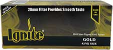 Ignite Cigarette Tubes Gold 200ct 