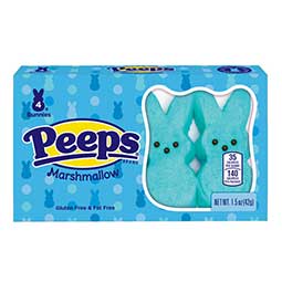 Just Born Easter Peeps Blue Marshmallow Bunnies 1.5oz Box 