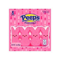 Just Born Easter Peeps Pink Marshmallow Bunnies 3oz Box 