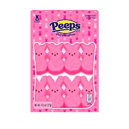 Just Born Easter Peeps Pink Marshmallow Bunnies 4.5oz Box 
