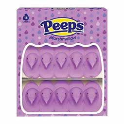 Just Born Easter Peeps lavender Marshmallow Chicks 4.5oz Box 