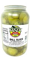 Kaiser Dill Pickles Sliced One Eighth Inch Smooth Cut Gallon Jar 