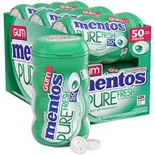 Mentos Sugar Free Gum Pure Fresh Spearmint 6ct Box 