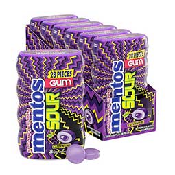 Mentos Sugar Free Gum Sour Grape 1.98oz 6ct Box 