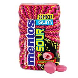 Mentos Sugar Free Gum Sour Strawberry 1.98oz 6ct Box 