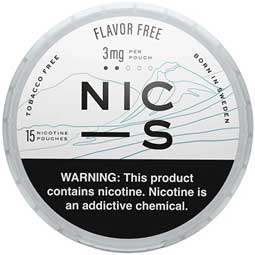 NIC S Nicotine Pouches Flavor Free 3mg 5ct 