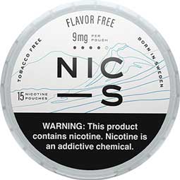NIC S Nicotine Pouches Flavor Free 9mg 5ct 