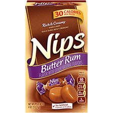 Nips Butter Rum Hard Candy 4oz Box 