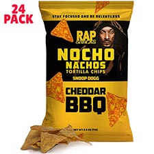 RAP SNACKS Snoop Dogg Cheddar BBQ Nachos 2.5oz Bags 24ct Box 