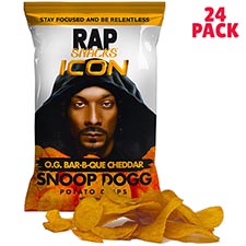 RAP SNACKS Snoop Dogg OG Bar B Que Cheddar 2.5oz Bags 24ct Box 
