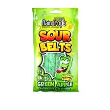 Raindrops Sour Belts Green Apple 3.52oz Bag 