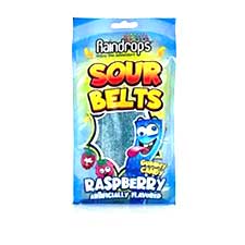 Raindrops Sour Belts Raspberry 3.52oz Bag 