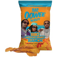 RAP SNACKS Oowee Wavy Migos BBQ With My Honey Ranch 2.5oz Bag 