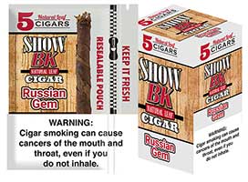 Show BK Russian Gem Natural Leaf Cigars 8 5pks 