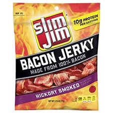 Slim Jim Hickory Smoked Bacon Jerky 2.75oz Bag 
