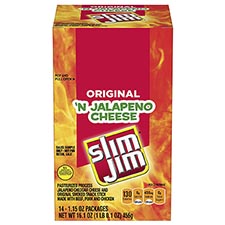 Slim Jim Original n Jalapeno Cheese 14ct Box 