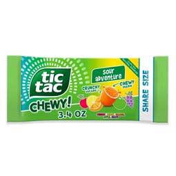 Tic Tac Chewy Sour Adeventure 3.4oz Bag 
