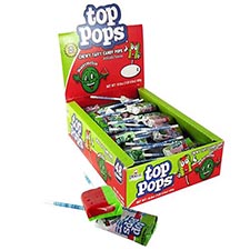 Top Pops Watermelon Chewy Taffy Candy Pops 48ct Box 