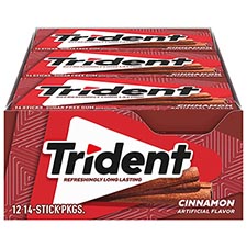 Trident Sugar Free Gum Cinnamon 12ct Box 