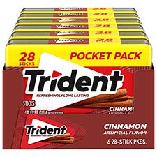 Trident Sugar Free Gum Cinnamon 6ct Box 