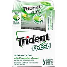 Trident Sugar Free Gum Fresh Spearmint Cool 6ct Box 