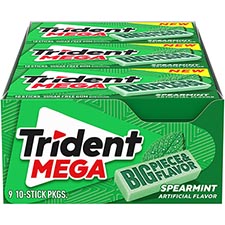 Trident Sugar Free Gum Mega Spearmint 9ct Box 