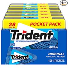 Trident Sugar Free Gum Original 6ct Box 