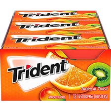 Trident Sugar Free Gum Tropical Twist 12ct Box 