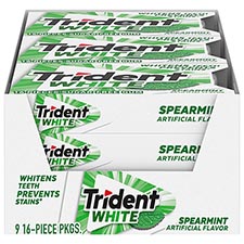 Trident Sugar Free Gum White Spearmint 9ct Box 