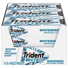 Trident Sugar Free Gum White Wintergreen 9ct Box 