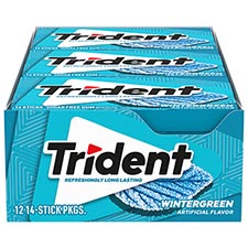 Trident Sugar Free Gum Wintergreen 12ct Box 