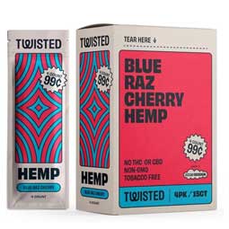Twisted Hemp Blue Raspberry Cherry Wraps 15ct 