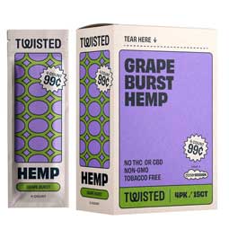 Twisted Hemp Grape Burst Wraps 15ct 