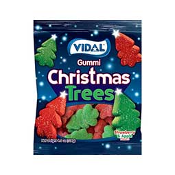 Vidal Christmas Gummi Sugared Trees Strawberry and Apple flavored 4.5oz Bag 